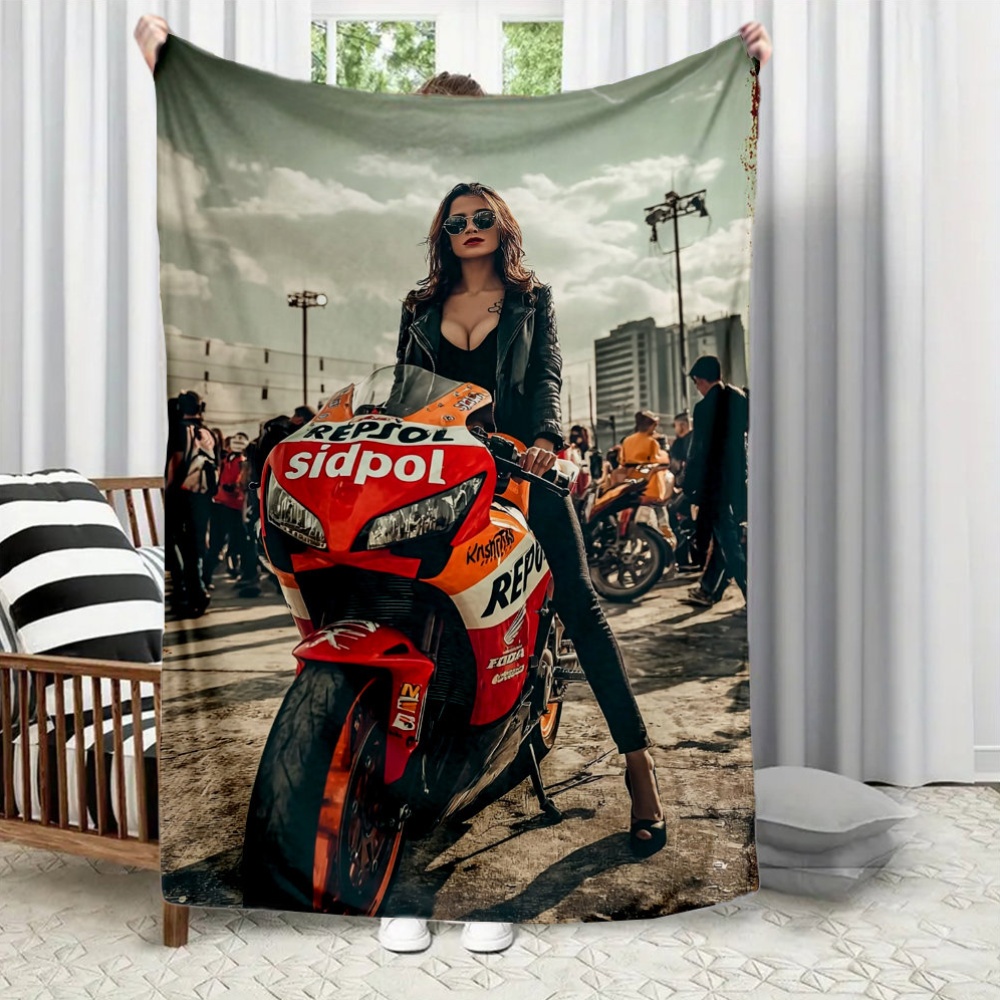 Home Textiles Trends - Красивое мотоциклетное трендовое фланелевое одеяло с